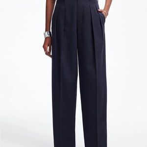 Madewell Pleated Wide Tapered Black Pants